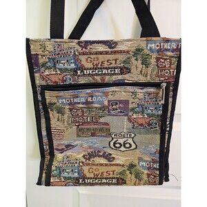 Vintage - Route 66 Tapestry Tote Bag/Purse